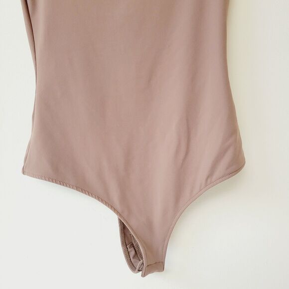 Free People Thong Bodysuit Shorts Sleeves Purple Square Neck Size SP - Picture 5 of 12